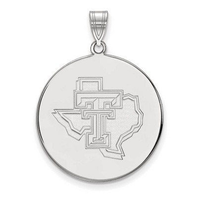 Black Bow Jewelry 14k White Gold Texas Tech Red Raiders NCAA Extra Large Pendant