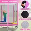 NAYSAYE Trampoline with Safety Net Slide and Ladder for Outdoor Fun for Kids Backyard, Pink, 84.00"*79.00"*71.30" - 4 of 4