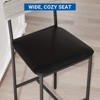 Bar Stools Set of 4, Upholstered Counter Height Stools with Backrest & Footrest, Kitchen Island & Bar - 3 of 4