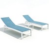 Crestlive Products 3 pcs Patio Outdoor Aluminum Mesh Chaise Lounge Chairs and Side Table Set Sun Lounger with Adjustable Backrest - 2 of 4