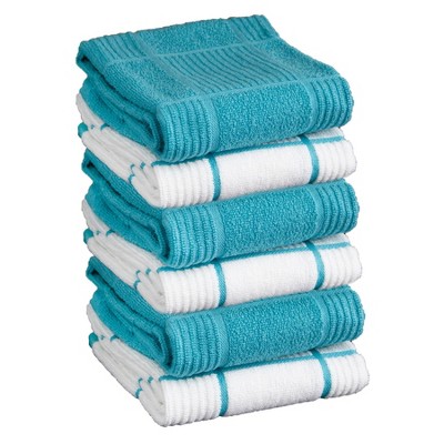 T-fal Solid and Check Parquet Kitchen Towel, Six Pack