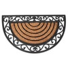 BIRDROCK HOME 18 x 30 Half Round Natural Coir and Rubber Doormat with Scroll Border - 4 of 4