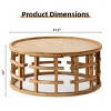 31.5" Round Solid Wood Boho Coffee Table,Rustic Open-Frame Geometric Base Accent Table for Living Room-Baofuwish - 4 of 4