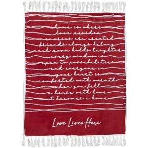Pavilion Gift Company - Love Lives Here - 50" x 60" Inspirational Plush Blanket - Throw Blankets - 1 of 4
