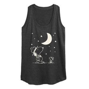 Women's - Peanuts - Star Gazing Graphic Racerback Tank - 1 of 4