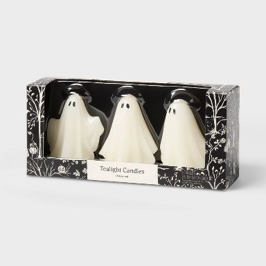 3pk Figural Ghost Halloween Tealight Set - Threshold™