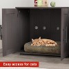 Double Cage Cat Litter Box Enclosure Furniture – Hidden Wooden Enclosed House for 2 Cats, 55" L x 17.7" W x 22.5" H – Discreet Odor-Control Design - 4 of 4