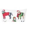 C&F Home 18" x 18" Five Dogs Wearing Holiday Christmas Sweaters Indoor & Outdoor Accent Throw Pillow - 2 of 4