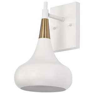 Nuvo Lighting Phoenix 1 - Light Sconce in  Matte White/Burnished Brass - 1 of 1