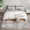 HOMCOM 5x7 Area Rug, Vintage Machine Washable Rug, Non-Slip Floor Carpet for Living Room, Bedroom, Dining Room, Home Office, Brown and Blue - 2 of 4