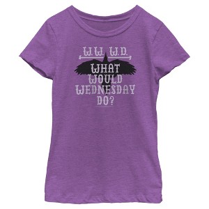 Girl's Wednesday WWWD What Would Wednesday Do T-Shirt - 1 of 4