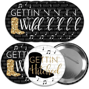 Big Dot of Happiness Nash Bash - 3 inch Nashville Bachelorette Party Badge - Pinback Buttons - Set of 8 - 1 of 4