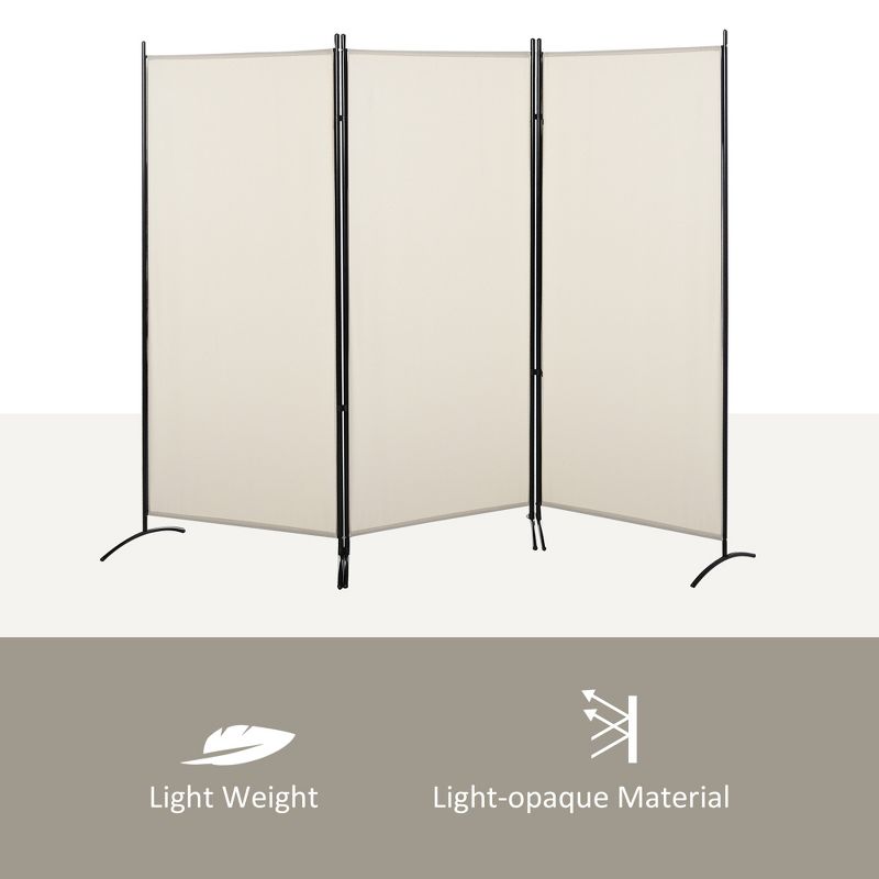 HOMCOM 3-Panel Room Divider Folding Privacy Screen Separator Partition Wall for Indoor Bedroom Office 100" x 72", 5 of 7
