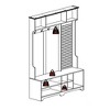 LIVAREEmlen Garment Racks with Shoe Bench, Coat Rack ,Shoe Storage ,Storage Shelves and Pegboard, for Hallways, Halls and Bedrooms, White - 3 of 4