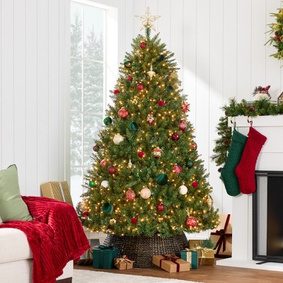 7.5ft Pre-Lit Douglas Fir Artificial Christmas Tree with Warm White Lights