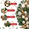 24 Inches Christmas Wreath with Lights for Front Door, Pre-Lit Christmas Wreath, Lighted Xmas Door Wreath with Ball Ornaments & Pincone for Door - 3 of 4