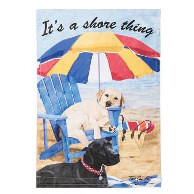 It's A Shore Thing Sea Blue 19 x 7 Large Polyester Outdoor Hanging Garden Flag 