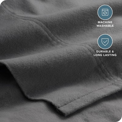Gray Organic Cotton Flannel Queen Sheet Set with Deep Pockets
