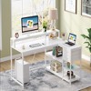 JUJABU 55-Inch L-Shaped Home Office Desk with Monitor Riser, Drawers, Storage Shelves - 4 of 4