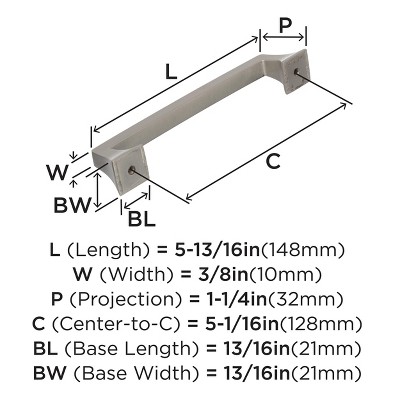 Satin Nickel 5-7/8" Traditional Bar Pull with Mounting Hardware
