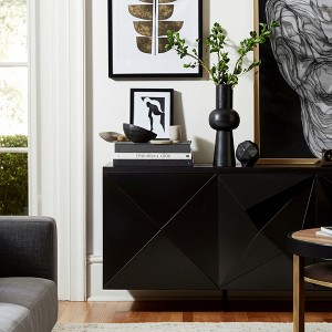 Modern Sculptural Vase Set, Metal and Aluminum Construction with Bold Geometric Silhouette, Contemporary Decorative Accent, Durable Artistic Design - 1 of 4