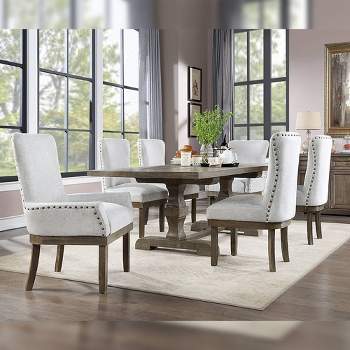 Landon 20.28" Dining Chairs Gray Linen - Acme Furniture