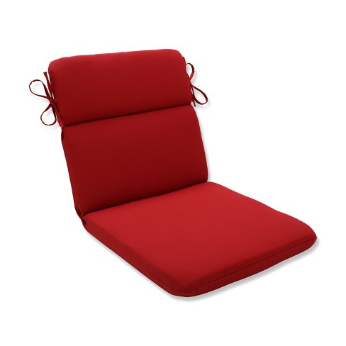 Pompeii Outdoor Rounded Corners Seat, Red Outdoor Cushions For Wicker Furniture