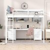 Streamdale Full Size Loft Bed with Desk, Cabinets, Drawers and Bedside Tray, Charging Station, White - 3 of 4