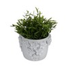 Planter Stoneware Ceramic Floral Design with Raised 3D Sculpted Flowers and Glossy Handcrafted Texture Detailing - 3 of 4