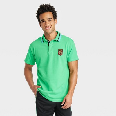 Houston White Adult Short Sleeve Polo Shirt - Green