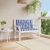 vidaXL Indoor/Outdoor Bench Cushions 2 pcs, Water-Repellent, Blue&White Stripe 39.4"x19.7"x2.8" - 2 of 4