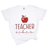 Simply Sage Market Teacher Vibes Cursive Apple Garment Dyed Tee - L - White - 2 of 4