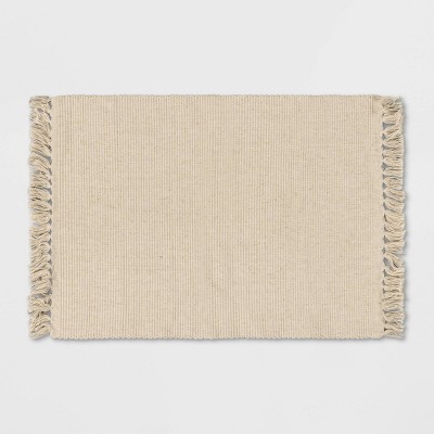 Rib Weave Placemat - Threshold™: Washable Cotton & Linen, Solid Rectangle, Multicolored, 19"x14"