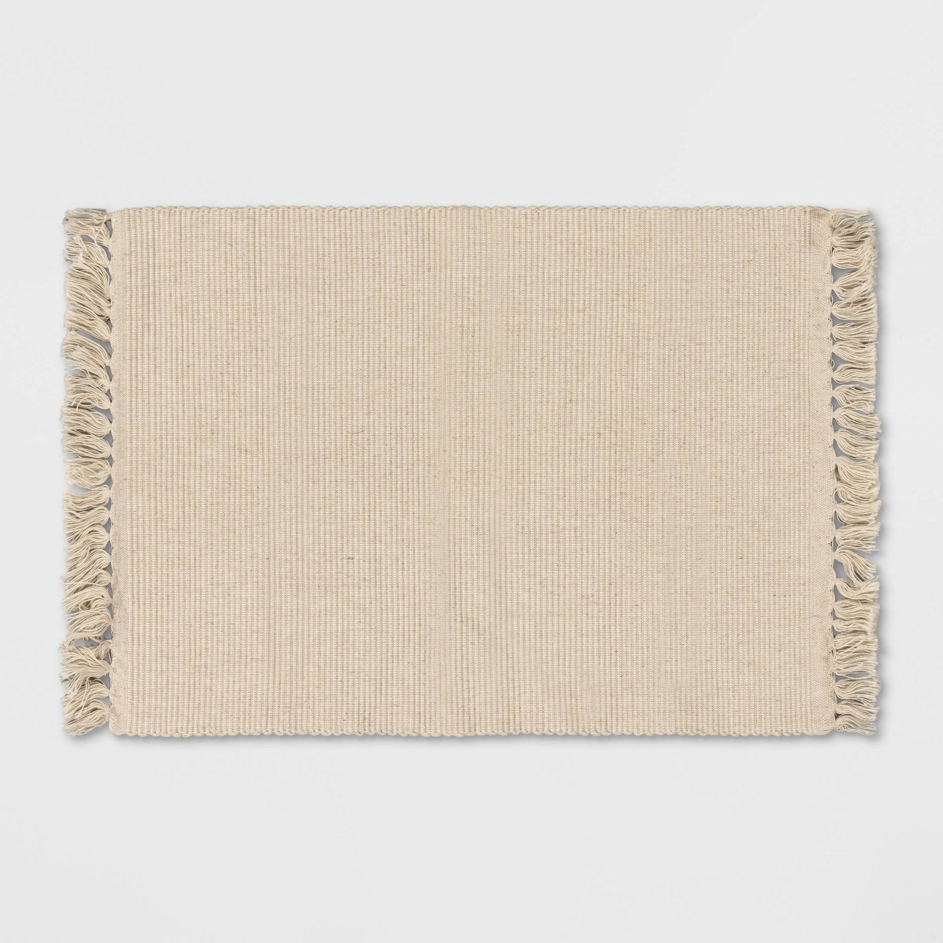 Rib Weave Placemat - Threshold™: Washable Cotton & Linen, Solid Rectangle, Multicolored, 19"x14"
