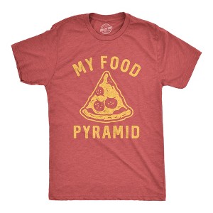Mens Funny T Shirts My Food Pyramid Sarcastic Pizza Graphic Novelty Tee For Men - Crazy Dog Men's T Shirt For Foodies - 1 of 4