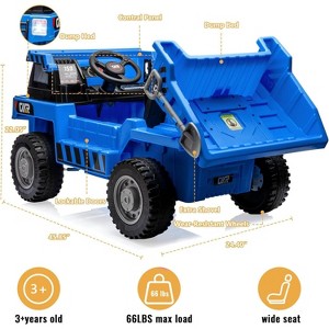 12V Ride On Dump Truck for Kids with Parental Remote Control 4-Wheeler Toy Electric Car - 1 of 4