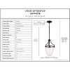 Urban Ambiance Luxury Transitional Pendant 23.375''H x 15.25''W,  Midnight Black Finish,  Coronado Collection, UHP4278 - 3 of 4