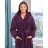ADR Women's Robe, Plush Fleece Women's Bathrobe with Hood, Long Fluffy Fuzzy Bath Robe Pink Purple Plus Size - 4 of 4
