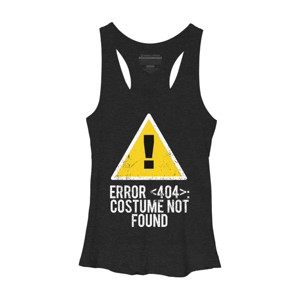 Women's Design By Humans Halloween Error 404 Costume Not Found Apparel By COVI Racerback Tank Top - 1 of 3