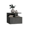 NicBex 1 Drawer Floating Nightstand,Wall Mounted Bedside Table with 2 Shelves,Modern Side Table for Bedroom - 4 of 4