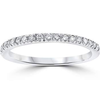Pompeii3 1/4ct Diamond Ring Stackable Engagement Womens Wedding Band 10K White Gold
