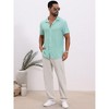 INSPIRE CHIC Men's Texture Short Sleeve Hollow Out Casual Knitted Shirt - 2 of 4