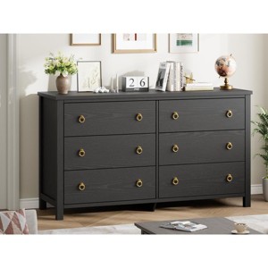 Coolmee Modern Wide Drawer Dresser with Storage, Wooden Closet Dressers Chest of Drawers Freestanding for Bedroom, Nursery, Living Room - 1 of 1