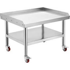 36"x28"x24" Stainless Steel Equipment Grill Stand Table,1000 lbs Top Shelf,220 lbs Bottom Shelf,Adjustable Legs,2" Edge Baffle - 1 of 4