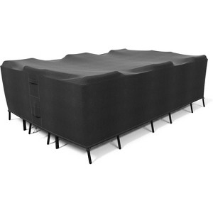 KHOMO GEAR Patio Table & Chair Set Cover - Durable and Water Resistant Outdoor Furniture Cover - Black - Large - 1 of 4