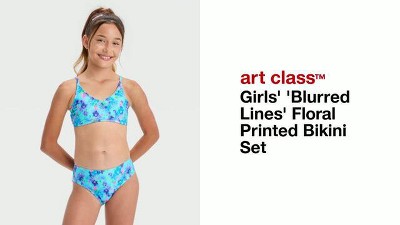 Girls blurred Lines Floral Printed Bikini Set Art Class Target