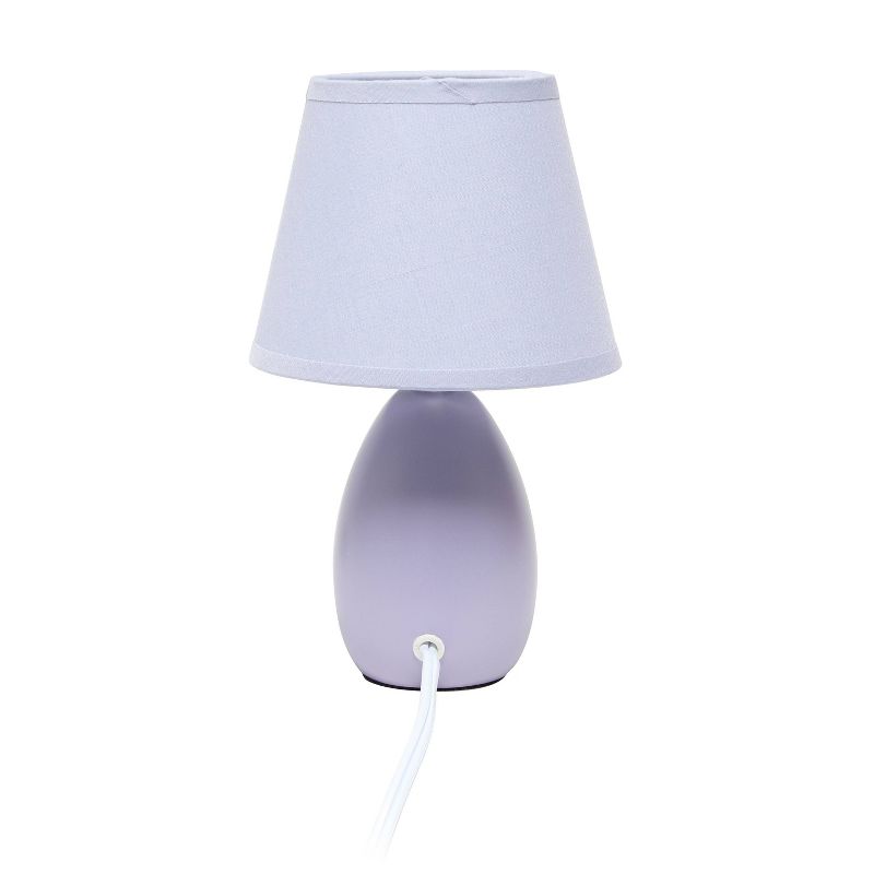 9.45" Petite Ceramic Oblong Bedside Table Desk Lamp with Matching Tapered Drum Shade - Creekwood Home, 2 of 11