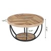 Kumasinova 2-Tier Round Wood Coffee Table,31.49" Center Dining Table with Bottom Shelf for Living Room,Bedroom,Meeting Room - 3 of 4