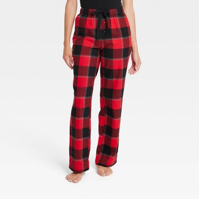 Stars Above Men's Red & Black Plaid Fleece Sleep Pajama Bottoms XXL