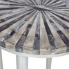 Coast to Coast Accents Hannibal Modern Iron Round Accent Table 14" for Silver Gray Pinwheel Tabletop for Living Room Bedroom Bedside Entryway Office - 3 of 4